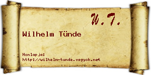 Wilhelm Tünde névjegykártya